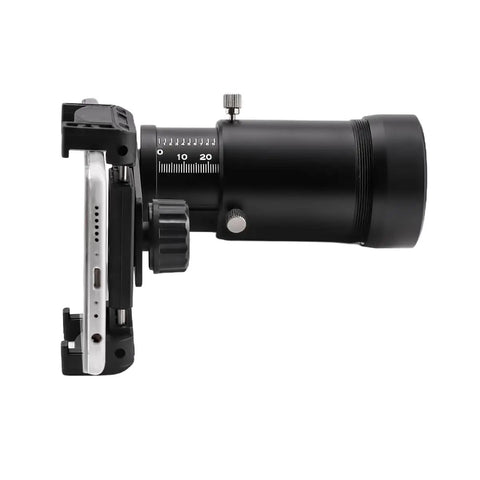 Side view of Adjustable Scope Camera Adapter For Phones With Universal Smartphone Mount and Quick Twist Lock Eye Relief 74mm to 114mm