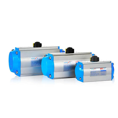 High Performance Single Acting Pneumatic Actuator Aluminum Piston Cylinder for Precision Industrial Valve Control, three sizes.