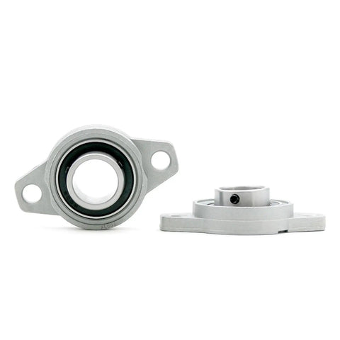 One Piece KFL Series Zinc Alloy Pillow Block Flange Bearing Unit Housing KFL08, silver two-bolt housing