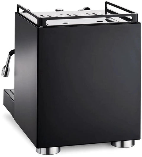Side view of Matte Black Semi Pro Espresso Machine With Auto Water Level, Anti Vacuum Valve, Removable Water Tank, Boiler Manometer And Temperature Indicator For Home Baristas Craving Barista Grade Cafe Quality At Home