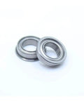 Totally Sick Pack Of 10 Flanged Deep Groove Ball Bearings MF106ZZ Chrome Steel ABEC-1 Miniature Size 6x10x3mm displayed in two views.