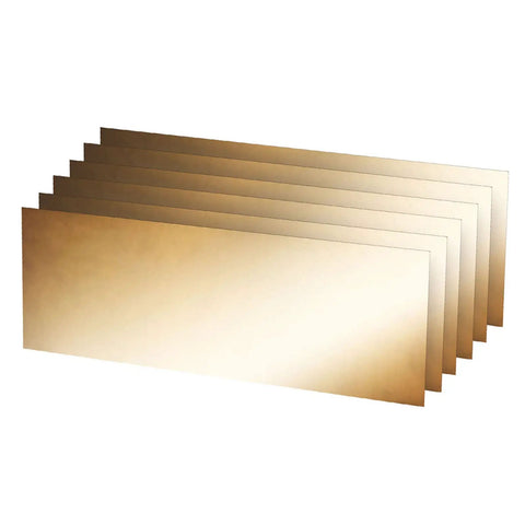 Brass Shim Stock Sheets 0.010 Inch Thick, 10 By 4 Inch brass plate sheets, 6 piece pack for gaskets, washers, polished finish