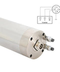 Heavy Duty Water Cooled CNC Spindle Motor 1.5kW With ER11 Collet close-up with wiring diagram for desktop router upgrades.