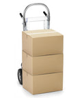 2 In 1 Heavy Duty Industrial Cart With Wheels Folding Dolly Cart 800 Lbs Capacity Foldable Toe Plate Durable Steel Frame Ideal For Movers And Pros Easy Transport On Job Sites And In Warehouses, loaded with boxes