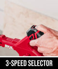 Hand adjusting 3-speed control on PWRCore 20 Brushless 20V Jobsite Blower With 110 CFM At 180 MPH Tool Only Battery And Charger Not Included