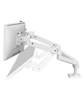 Top Shelf Dual Monitor Stand With Rock Solid Swing Arm Mount For Desktop Computers featuring dual monitor swing arm and ergonomic design.