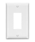 Decorator Switch Cover 1 Gang Matte White Wall Plate Mid Size 4.88 By 3.11 Inches Fits Decorator Devices UL Listed Thermoplastic
