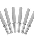 Smooth As Butter Soft Close Dampers For Trash Cans And Cabinet Doors 6 Pack Hydraulic Buffer Bumpers grey ABS and stainless dampers.