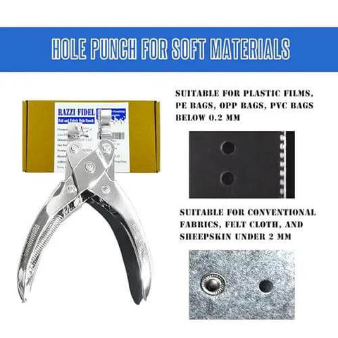 All Purpose Hole Punch For DIY Crafts And Sewing Long Reach Handheld Tool For Felt Fabric Leather Sheepskin Plastic Film And Paper