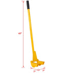 Long Handle Pallet Wrecker Tool With 43 Inch Steel Shaft, Heavy Duty Pallet Disassembly And Deck Board Remover, Ergonomic Rubber Grip, Ideal For Standard Pallets And Boards Up To 3.6 Inches Wide, 43-inch yellow tool with rubber grip