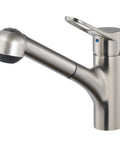 Brushed Nickel Kitchen Faucet AYRPO-972-BN With Easy Install, High Arc Pull-Down Sprayer, 360-Degree Swivel shown from side angle