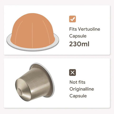 Refillable Vertuo Next Coffee Capsule Pro Grade Set With Stainless Steel Cap Reusable Pods For 230ml Crema VertuoLine Compatible