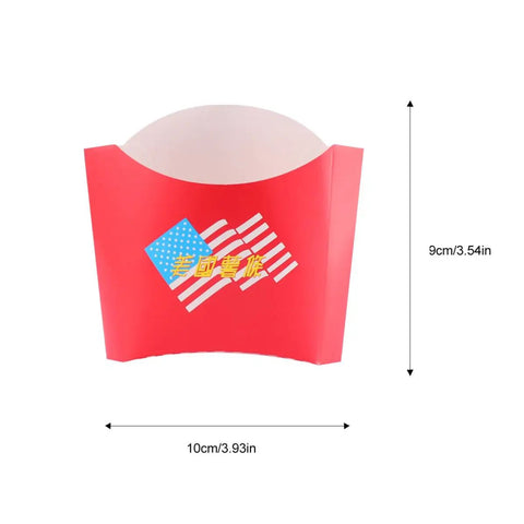Red Paper Snack Boxes 100 Pack Disposable Fries Boxes For Grab-And-Go Food Service Perfect For Fries Chips Popcorn Sweets