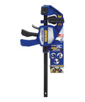 Heavy Duty One Hand Bar Clamp For Woodworking And Shop Fixes With Quick Toggle Spreader Mode and Grippy Pads, 12 inch size.