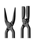 Five Piece Blacksmith Tools Kit with Pro Grade V Bit Tongs and V Bit Bolt Scrolls, high carbon steel, metalworking tool.