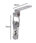 Beefy Toggle Latch Lock Kit Six Pack Right Angle Hook Lock With Spring Loaded Clasp Heavy Duty Iron Hardware side view with dimensions