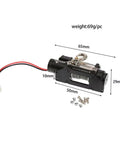 Heavy Duty Simulated Metal Electric Winch For Traxxas TRX4 SCX10 D90 D110 RC Crawler, dimensions 65mm x 50mm, rugged construction, includes screws.