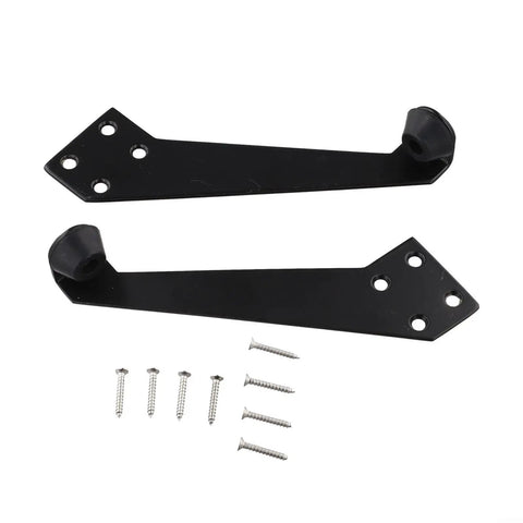 2 Pack Black Top Door Stops with 90 Degree Top Mount Limiter and Rubber Pad for Left or Right Swing Wood or Iron Doors