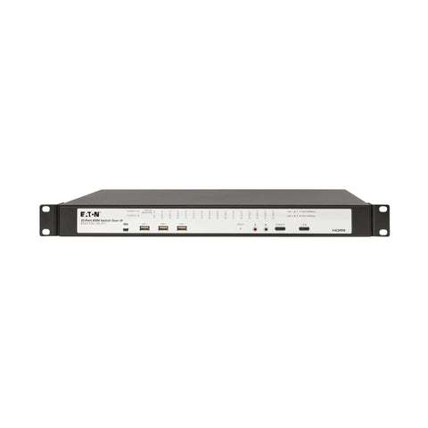 Heavy Duty 32 Port Rack Mount Kvm Over Ip Switch front view with HDMI and USB ports for remote server control.