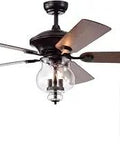 52 Inch Ceiling Fan With Lights Modern Flush Mount With Remote Control Glass Lampshade Reversible Blades And Motor