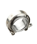 2.25 Inch Self Aligning V Band Clamp Kit With 2.25 Inch Stainless V Band Clamp And CNC Billet Mild Steel Flanges Universal Turbo Exhaust Connection Plug And Play Easy Fit close-up