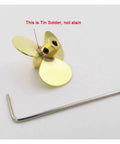 Copper 3 Blade Propeller Set For 2mm Shaft RC Boats And Submarines Includes 12mm 14mm 16mm And 23mm Sizes Left And Right Hand Rotation Soldered Blades