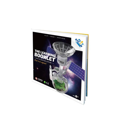 Space Weather Station Water Cycle Simulator Kit with satellite and learning booklet, STEM toy for climate education.