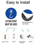 Aluminum Lifting Point Safety Sign 8x12 Inches Durable Industrial Marker with mounting options displayed, waterproof, rustproof