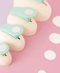 3 Inch Circle Scallop Punch with Easy Lever Press for Scrapbooking, DIY cards, and journals, showing multiple punches and cutouts