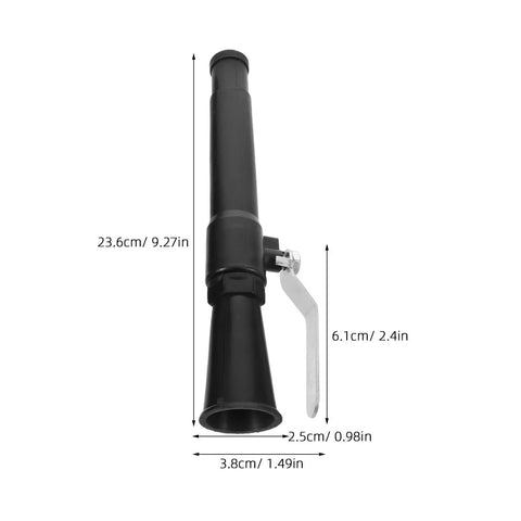 Top Shelf Fire Extinguisher Discharge Nozzle Hose with Instant Swap Spray Tip, black, 23.6cm long, heavy-duty for emergency use.