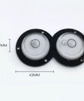 Sumsoctober 2pcs Round for spirit Level Bubbles Horizontal Measuring Kit measuring 43MM by 12MM with clear bubbles.