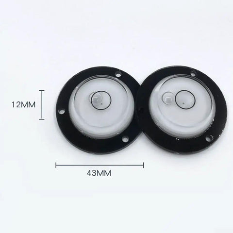 Sumsoctober 2pcs Round for spirit Level Bubbles Horizontal Measuring Kit measuring 43MM by 12MM with clear bubbles.