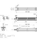 Technical drawing of Heavy Duty 16W 24V IP68 Explosion Proof LED Light Tube 22.8 Inch Waterproof Industrial Lamp with 360 Degree Bracket