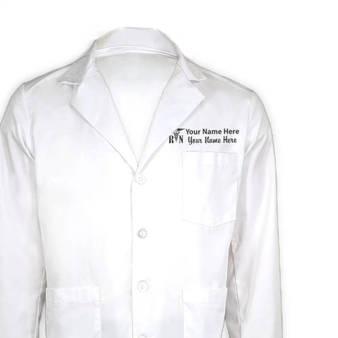 Personalized Embroidered Lab Coat With Name And Title For Medical Pros And Scientists Premium Quality Comfortable Fit White Unisex Size Large Everyday Wear