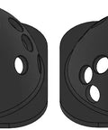 Golf Ball Marking Template For RPT MLM2PRO Launch Monitor Precision Alignment Marks, black plastic, dual perspective.
