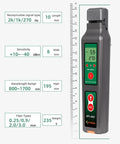 KFI-40 Fiber Optic Detector And Live Identifier with size and specification details, suitable for 0.25mm, 0.9mm, 2.0mm, 3.0mm cables