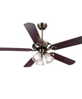 51 Inch Ceiling Fan With Light Kit And Remote, Farmhouse Vibe 5 Blade Copper Motor, Vintage Crystal Chandelier Look, Dining Room, Kitchen