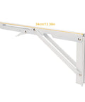 Easy Installation Folding Table Bracket For Wall Mount Foldable Shelf Bracket shown in folded position, 34cm length
