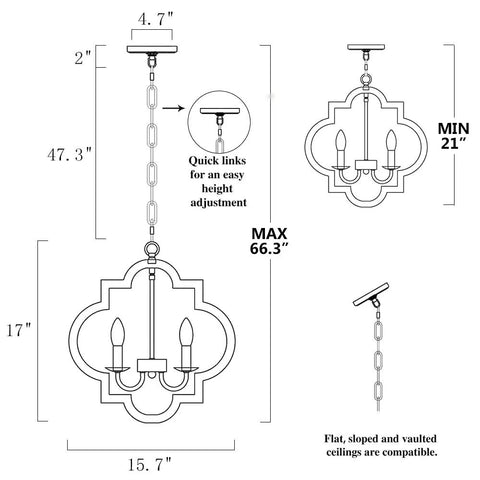 Dimensions of Orb 4 Light Farmhouse Chandelier With Handmade Wood Frame, Bronze And Walnut Finish, Totally Dope For Dining Room, Kitchen Island, Foyer Or Bedroom Lighting Fixture