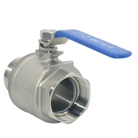 2 Inch Stainless Steel Ball Valve, Male To Female NPT, Full Port, S304, Beefy Heavy Duty For Water Oil Gas, 1000 WOG, Valve Close-up