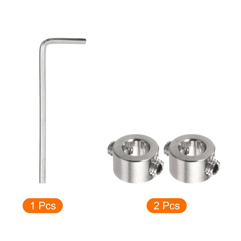 Adjustable 8mm Drill Stop Collar Kit With Stainless Steel Depth Limit Ring And Hex Key for precision drilling components.