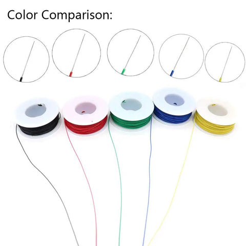 Five Pack 164 Ft Copper Hookup Wire Kit 30AWG Solid Core Tinned Copper Jumper Wire In Five Colors shown in spools