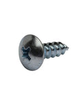 Close-up of a zinc screw from Two Pack Cabinet Door Restraint Kit With Door Stops Zinc Finish Includes Screws And Washers To Keep Doors From Swinging Too Far