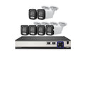 Killer Grade 4K 8MP PoE CCTV NVR Surveillance Security Camera Kit includes six cameras and a sleek recording unit.