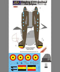 Decal sheet for Caudron C 444 Goéland One Seventy Two Scale Pro Grade Upgrade Kit with Belgian aircraft markings.
