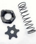 Clutch Cam Helix and Transmission Compression Spring kit, 3pc; black notched ring, star-shaped plate, steel coil spring