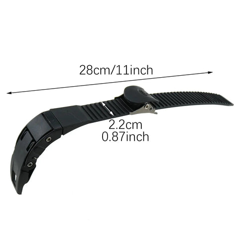 Replacement Buckle Clip Screw Set For Inline Skates with Adjustable PVC Strap 28cm x 2.2cm shown from side angle
