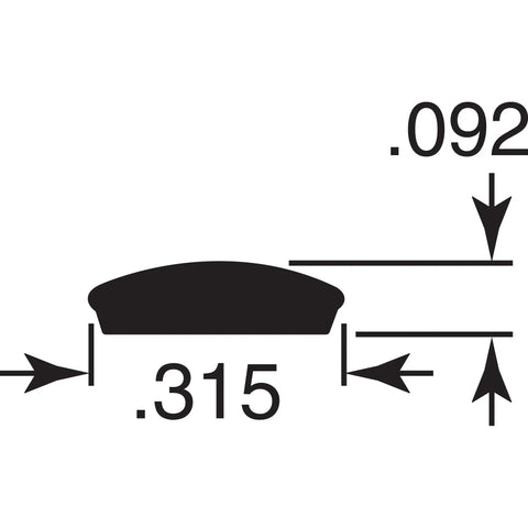 Diagram showing dimensions of 5/16 Inch Black Flat Screen Spline Roll, 100 Feet, UV Stabilized Vinyl For Fiberglass Screen Mesh In Aluminum Frames.