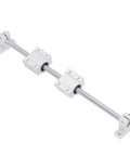 Heavy Duty Linear Guide Rail System With 4 Slide Blocks Precision Linear Motion Guide For Machinery Automation Equipment Tools And Accessories Built For CNC Robotics Production Lines And Shop Floor Ready, silver steel rail with four blocks