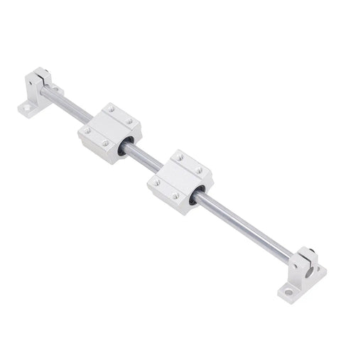 Heavy Duty Linear Guide Rail System With 4 Slide Blocks Precision Linear Motion Guide For Machinery Automation Equipment Tools And Accessories Built For CNC Robotics Production Lines And Shop Floor Ready, silver steel rail with four blocks